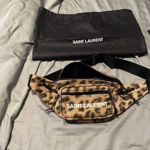 Saint Laurent Nuxx Leopard Courdory belt bag
